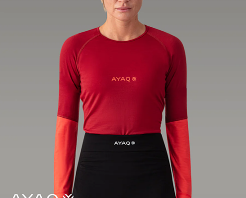AYAQ-MF-LS-W-TMEFONNA-TEE SHIRT MANCHES LONGUES-FEMME-RED SIENNA-ROUGE