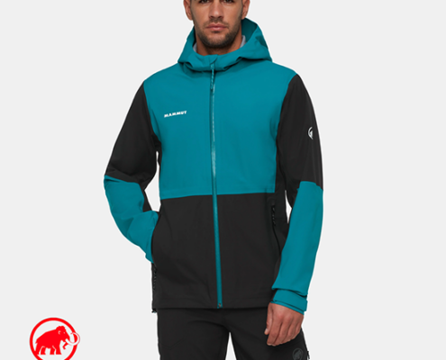 MAMMUT-1010-30950-LINARD GUIDE HS HOODED-VESTE IMPERMÉABLE-HOMME-00818 BLACK DEEP TEAL-BLEU