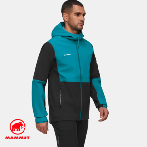 MAMMUT-1010-30950-LINARD GUIDE HS HOODED-VESTE IMPERMÉABLE-HOMME-00818 BLACK DEEP TEAL-BLEU-CÔTÉ
