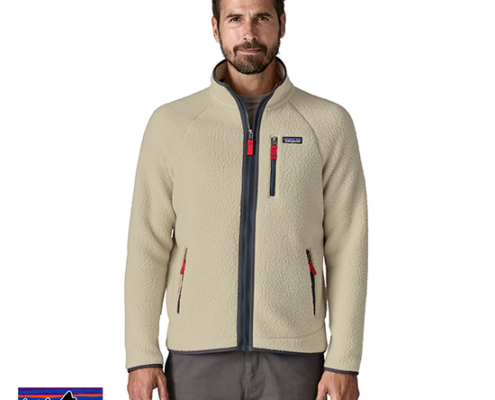 PATAGONIA-22801-RETRO POLAIRE ZIP HOMME-PNSM PELICAN SMOLDER BLUE-BEIGE-FACE