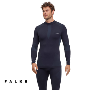 FALKE-39660-TEE SHIRT WARM TURTLE-SOUS VÊTEMENT THERMIQUE MANCHES LONGUES-HOMME-3000 BLACK-NOIR