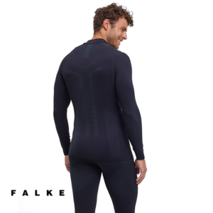 FALKE-39660-TEE SHIRT WARM TURTLE-SOUS VÊTEMENT THERMIQUE MANCHES LONGUES-HOMME-3000 BLACK-NOIR-DOS