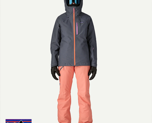 PATAGONIA-31201-W'S INSULATED POWDER TWON JKT-VESTE DE SKI-FEMME-SBPE SMOLDER BLUE W ORANGE PPEL-BLEU