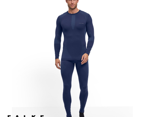 FALKE-39661-SHIRT WARM-TEE SHIRT MANCHES LONGUES-HOMME-6116 SPACE BLUE-BLEU