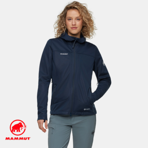 MAMMUT-ULTIMATE VIII SO HOODED JACKET WOMEN-VESTE SOFTSHELL-FEMME-5118 MARINE