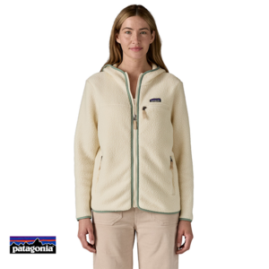 PATAGONIA-22806-W'S RETRO PILE FLEECE HOODY-VESTE POLIARE À CAPUCHE-FEMME-NTLE NATRAL W ELLWOOD GREEN-BEIGE-FACE