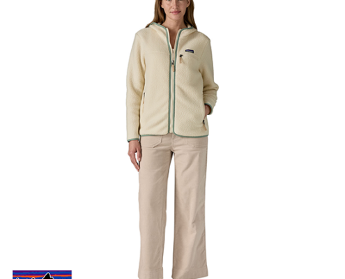 PATAGONIA-22806-W'S RETRO PILE FLEECE HOODY-VESTE POLIARE À CAPUCHE-FEMME-NTLE NATRAL W ELLWOOD GREEN-BEIGE