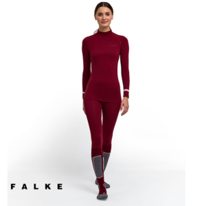 FALKE-39175-TEE-SHIRT WARM MANCHES LONGUES-TEE-SHIRT THERMIQUE-FEMME 8117 MERLOT-BORDEAUX