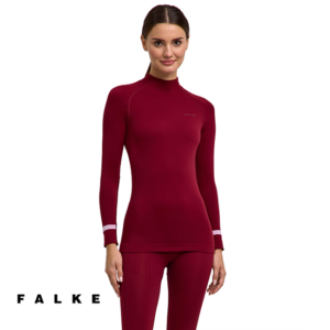 FALKE-39175-TEE-SHIRT WARM MANCHES LONGUES-TEE-SHIRT THERMIQUE-FEMME 8117 MERLOT-BORDEAUX-FACE