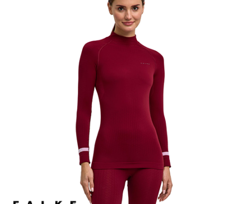 FALKE-39175-TEE-SHIRT WARM MANCHES LONGUES-TEE-SHIRT THERMIQUE-FEMME 8117 MERLOT-BORDEAUX-FACE