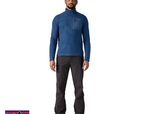 PATAGONIA-40246-M'S R1AIR FLEECE MIDLAYER ZIP-NECK-POLAIRE-HOMME-CLMB CLEMENT BLUE-BLEU