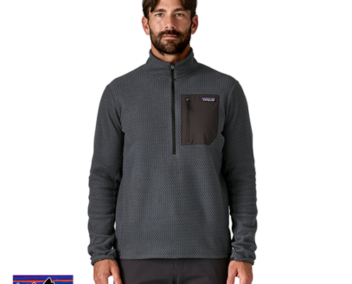 PATAGONIA-40246-M'S R1AIR FLEECE MIDLAYER ZIP-NECK-POLAIRE-HOMME-SMBD SMOLDER BLUE-BLEU-FACE