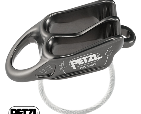 PETZL-D017AA-REVERSO ASSUREUR DESCENDEUR-00 GRIS