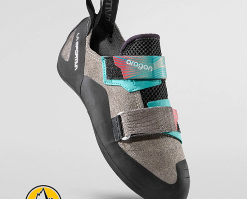 LA SPORTIVA-ZFCS023G09P02-ARAGON-CHAUSSONS D'ESCALADE-FEMME-CKAY HIBISCUS-GRIS