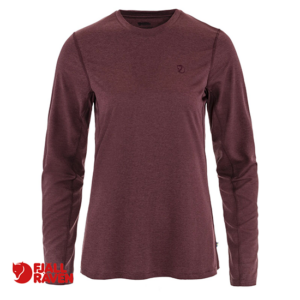 FJALL RAVEN-14600161-ABISKO DAY HIKE LONG SLEEVE-TEE SHIRT LAINE MANCHES LONGUES-357 PORT-BORDEAUX