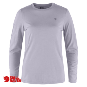 FJALL RAVEN-84102-ABISKO WOOL LS WOMEN-TEE SHIRT LAINE MANCHES LOGNUES-FEMME-452 LAVENDER MISTE-VIOLET