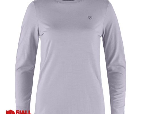 FJALL RAVEN-84102-ABISKO WOOL LS WOMEN-TEE SHIRT LAINE MANCHES LOGNUES-FEMME-452 LAVENDER MISTE-VIOLET