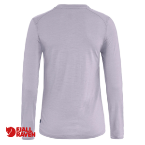 FJALL RAVEN-84102-ABISKO WOOL LS WOMEN-TEE SHIRT LAINE MANCHES LOGNUES-FEMME-452 LAVENDER MISTE-VIOLET-DOS