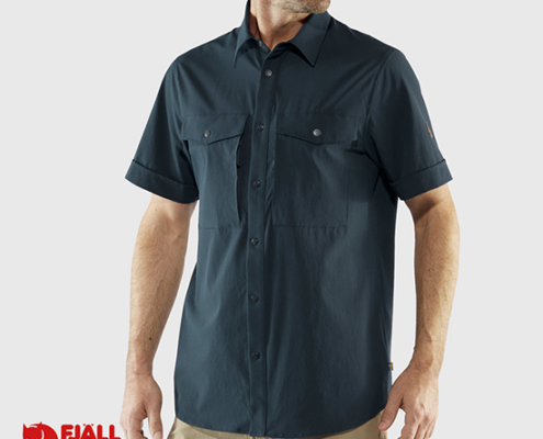 FJALL RAVEN-87939-ABISKO TREKKING SHIRT SS-CHEMISE MANCHES COURTES DE RANDONNÉE-HOMME-555 DARK NAVY-MARINE