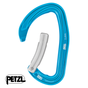 PETZL-M060LB00-DJINN COURBE-MOUSQUETON-BLEU-OUVERT