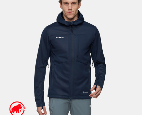 MAMMUT-1011-02670-ULTIMATE VIII SO HOODED JAKET-VESTE SOFTSHELL-HOMME-5118 MARINE