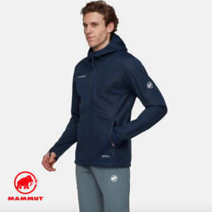 MAMMUT-1011-02670-ULTIMATE VIII SO HOODED JAKET-VESTE SOFTSHELL-HOMME-5118 MARINE-CÔTÉ