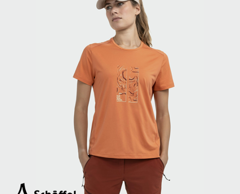 SCHOFFEL-13530-CIRC TEE SHIRT SULTEN-TEE SHIRT DE RANDONNÉE-FEMME-5115 APRICOT GLOW-ORANGE