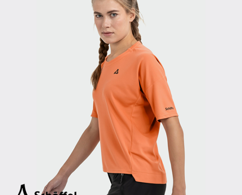 SCHOFFEL-13828-TEE SHIRT STYLE ENIXA-TEE SHIRT DE RANDONNÉE-FEMME-5115 APRICOT GLOW-ORANGE