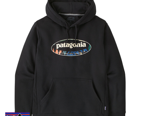 PATAGONIA-37924-M'S 95 OVAL LOGO UPRISAL HOODY-SWEAT SHIRT À CAPUCHE-HOMME-BKLO BLACK KALEIDO-NOIR