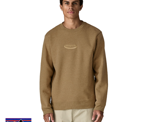 PATAGONIA-39728-M'S 95 OVAL LOGO UPRISAL CREW-SWEAT SHIRT-HOMME-BCBN BOBCAT BROWN-MARRON-FACE