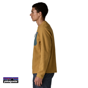 PATAGONIA-40236-M'S R1 AIR FLEECE MIDLAYER CREWNECK-POLAIRE-HOMME-BCBN BOBCAT BROWN-MARRON-CÔTÉ