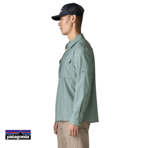 PATAGONIA-41825-M'S LONG SLEEVE SELF GUIDED SUN SHIRT-CHEMISE-HOMME-BLSG BLUE SAGE-BLEU-CÔTÉ