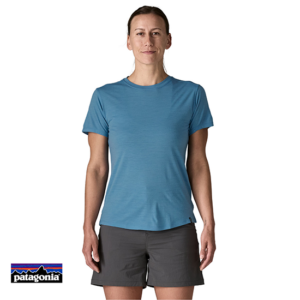 PATAGONIA-44580-W'S CAP COOL MERINO TEE-SHIRT FEMME-SHRB SHORE BLUE-BLEU-FACE