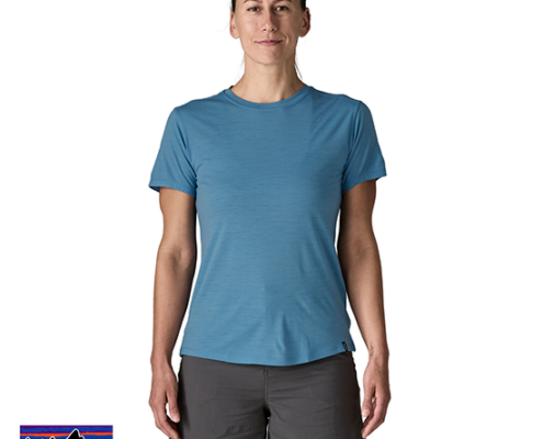 PATAGONIA-44580-W'S CAP COOL MERINO TEE-SHIRT FEMME-SHRB SHORE BLUE-BLEU-FACE