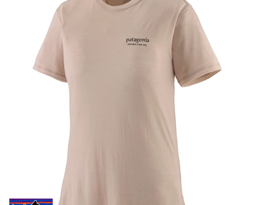PATAGONIA-44595-W'S CAPILENE COOL MERINO BLEND GRAPHIC SHIRT-TEE SHIRT MERINO-FEMME-HHSM HERITAGE HEADER SHROOM TAUPE-BEIGE
