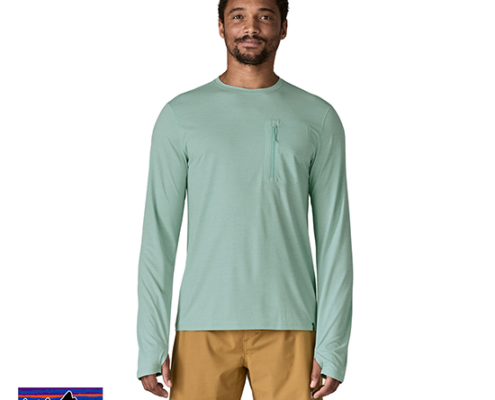 PATAGONIA-44790-M'S LONG SLEEVE CAP COOL SUN SHIRT-TEE SHIRT MANCHES LONGUES-HOMME-TBIX THERMAL BLUE THIN ICE X-DYE-BLEU-FACE