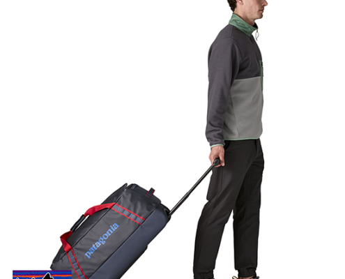 PATAGONIA-49382-BLACK HOLE WHEELED DUFFEL 70L-SAC DE VOYAGE À ROULETTES-SMRE SMOLDER BLUE W AMINATA RED-BLEU