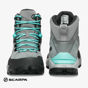 SCARPA-63144-202-MUSTANG TREK GTX-CHAUSSURES DE RANDONNÉE-FEMME-SMOKE CERAMIC-GRIS-AVANT + ARRIERE