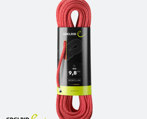 EDELRID-710790802000-BOA 9,8MM X 80 METRES-CORDE D'ESCALADE-200 RED-ROUGE
