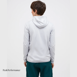 PEAK PERFORMANCE-G80287100-W LIGHT ZIP HOOD-POLAIRE A CAPUCHE-FEMME-SUMMIT SMOKE-GRIS-DOS