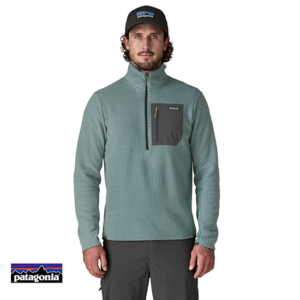PATAGONIA-40246-M'S R1 AIR ZIP NZCK-POLAIRE 1/4 ZIP-HOMME-BLSG BLUE SAGE-BLEU-FACE