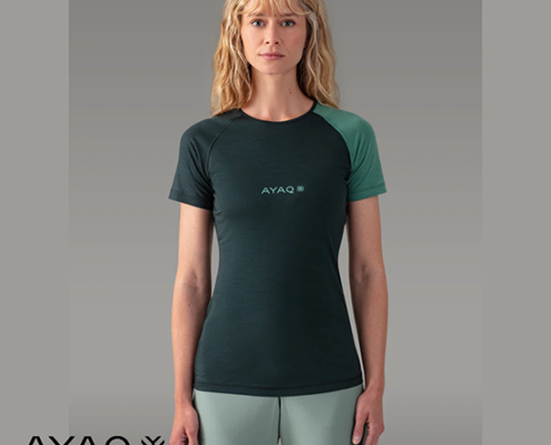 AYAQ-BF-SS-W-BIAFO-TEE SHIRT MERINOS-FEMME-DEEP GREEN-VERT