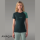 AYAQ-BF-SS-W-BIAFO-TEE SHIRT MERINOS-FEMME-DEEP GREEN-VERT
