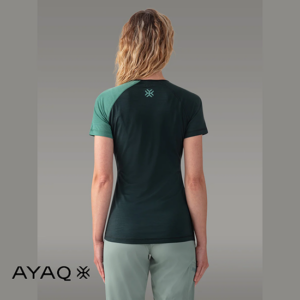 AYAQ-BF-SS-W-BIAFO-TEE SHIRT MERINOS-FEMME-DEEP GREEN-VERT-DOS