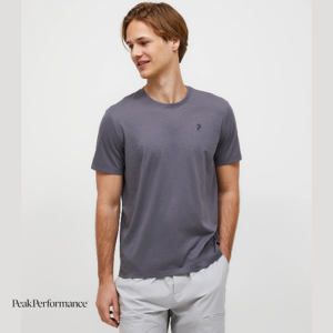 PEAK PERFORMANCE-G79744310-EXPLORE GRAPHIC TEE-TEE SHIRT-HOMME-QUIET GREY-GRIS-FACE
