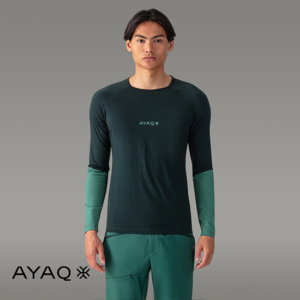 AYAQ-MF-LS-M-MEFONNA-TEE SHIRT MANCHES LOGNUES-HOMME-DEEP GREEN-VERT-FACE