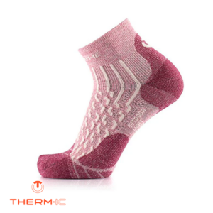 THERM-IC-T25-6100-002-OUTDOOR LIGHT LINEN W ANKLE-CHAUSSETTES DE RANDONNÉE-FEMME-54 PASTEL STRAWBERRY-ROSE-CÔTÉ