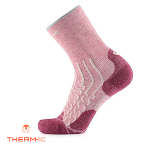 THERM-IC-T25-6150-002-OUTDOOR LIGHT LINEN W ANKLE-CHAUSSETTES DE RANDONNÉE-FEMME-54 PASTEL STRAWBERRY-ROSE-CÔTÉ