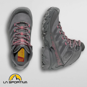 LA SPORTIVA-ZFHS110G19-ULTRA RAPTOR III MID GTX-CHAUSSURES DE RANDONNÉE-FEMME-ONYX AZALEA-GRIS
