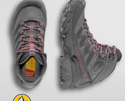LA SPORTIVA-ZFHS110G19-ULTRA RAPTOR III MID GTX-CHAUSSURES DE RANDONNÉE-FEMME-ONYX AZALEA-GRIS